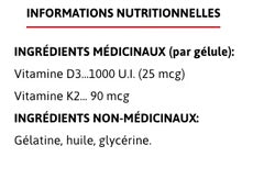 XPN - Vitamine D3 + K2 - 60 gélules