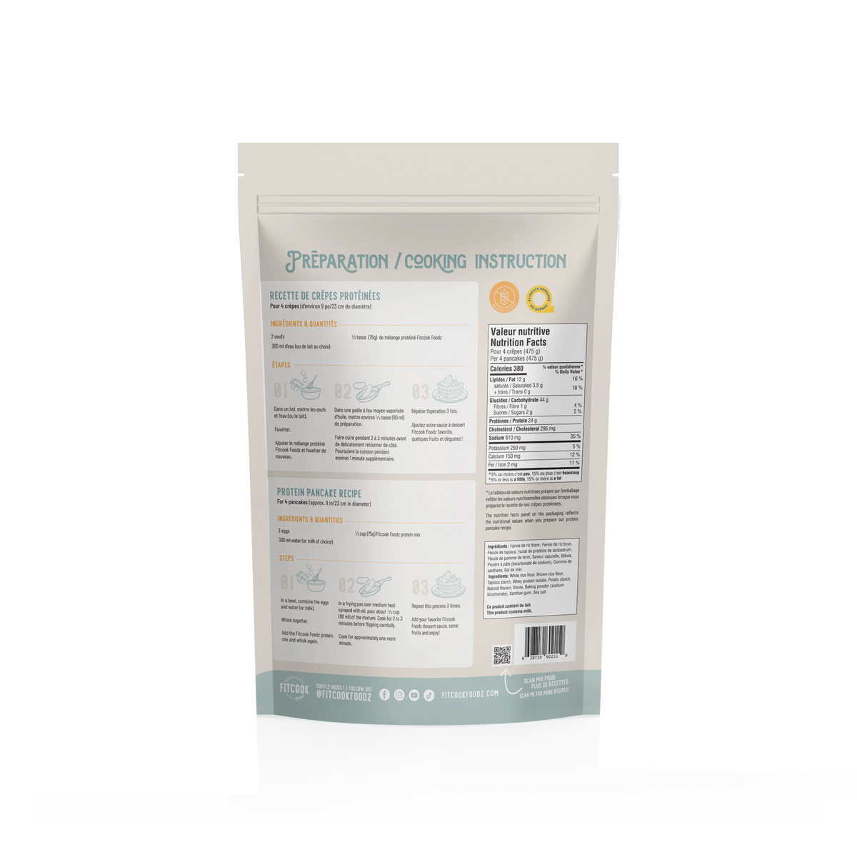 Mélange protéiné crêpes et gaufres - Fitcook