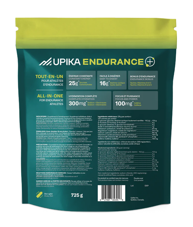 Upika Endurance + Énergie + Hydratation 100 mg de caféine