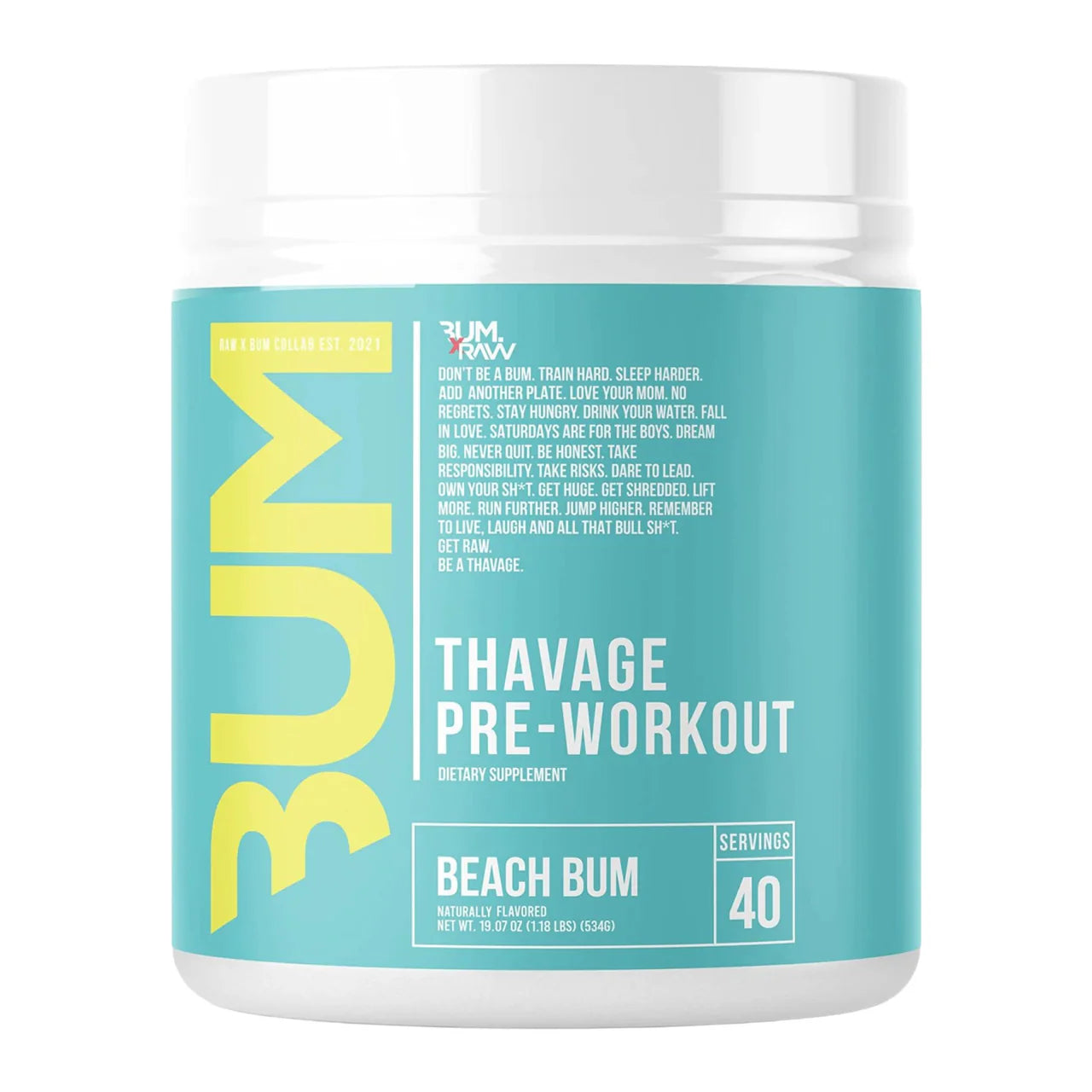 Raw nutrition -Cbum séries Thavage pré workout - 40 portions