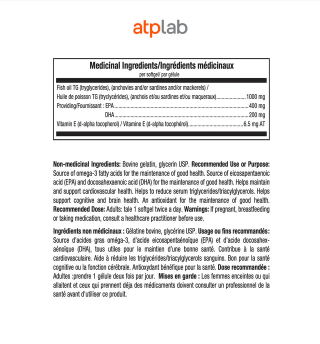 ATP - Omega pure - 120 gélules