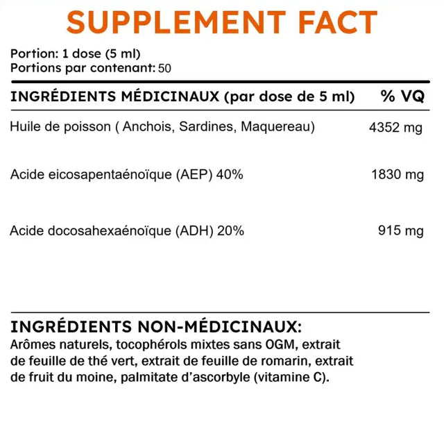 NIH - Oméga 3 liquide - 250ml